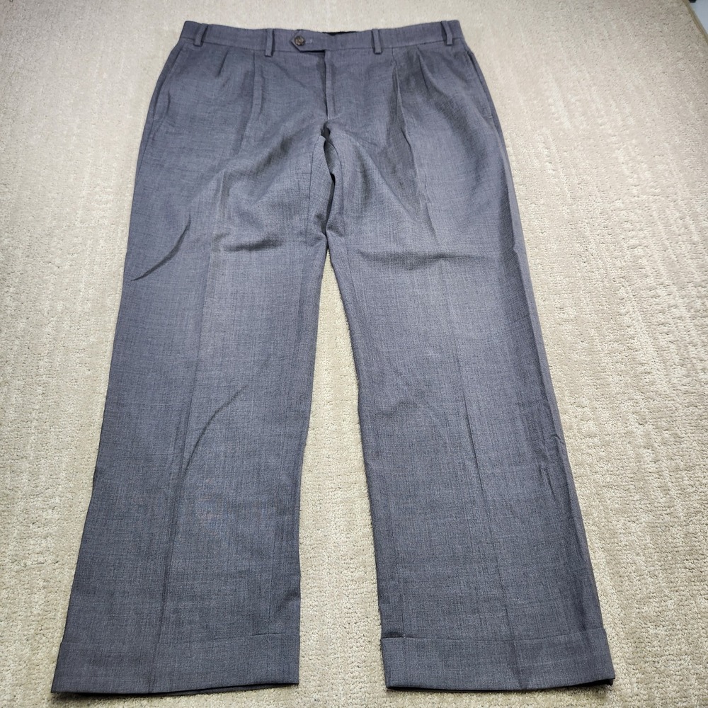 Ralph Lauren Pants Men 35x30 Pleated High Rise Trouser Lightweight Wool Gray